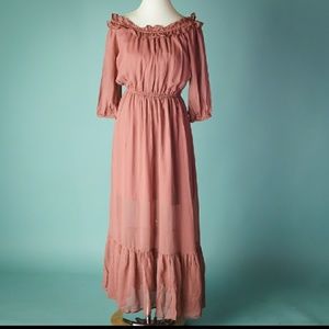 ASOS off the shoulder maxi dress